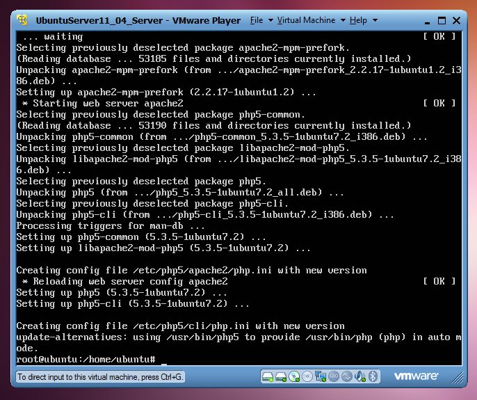PHP5 installation - successful